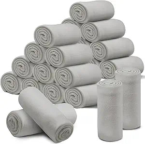 24 Pcs Fleece Blankets Bulk 60 x 50 in, Soft Lightweight Throw Blankets in Bulk Large Cozy Wool Blankets for Wedding Use, All Season, Gifts & Home, Homeless Men Women (Gray)