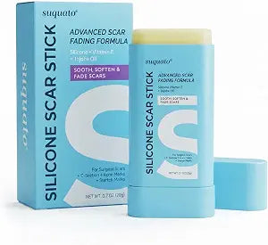 Suquato Silicone Scar Stick – Silicone Keloid Scar Removal Cream for Face & Body, Helps Improve Surgical Scars, C-Section, Acne Scars & Stretch Marks, Portable Twist Stick– 20g