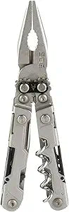 SOG PowerLitre Mini Utility Multi-Tool w/ 19 Lightweight Tools, Compact 5 Inch Long Utility Tool with Knife, Screwdriver, Hex Bit Holder, Stone Wash