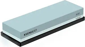 KEENBEST 400 1000 Premium Material Whetstone Sharpening Stone Set 2 Side Kitchen Knife Sharpener Stone Wet Stones for Sharping Knives Kit Non-slip Rubber Base
