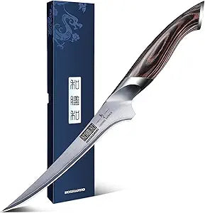 HOSHANHO Fillet Knife 7 Inch, Super Sharp Boning Knife in High Carbon Stainless Steel, Professional Japanese Fish Knives for Meat Poultry Cutting