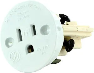 Self Contained Receptacle - Tamper Resistant - Includes Cover Cap and Mounting Screws - White