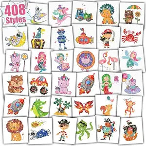Partywind Glitter Kids Temporary Tattoos for Boys Girls