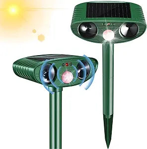 Cat Repellent Outdoor,2 Pack Solar Animal Repeller Ultrasonic Cat Deterrent with PIR Motion Sensor Waterproof Pest Repeller Animal Deterrent for Garden Yard Cats, Dogs,Skunks,Raccoon Birds Squirrels