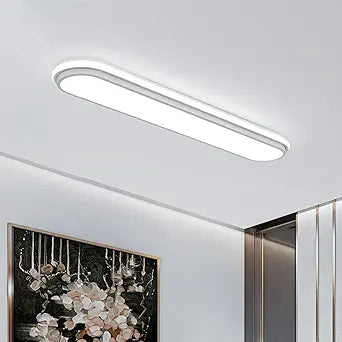 Metal LED Ceiling Light,55W Linear Ceiling Lamp,6500K Cool White Modern Ultra Thin Low Profile Light Fixture for Kitchen, Home & Office Hallway (36.2")