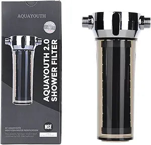AQUAYOUTH 2.0 Carbon Shower Head Filter System | Removes Chlorine, Heavy Metals, And More | Great For Dry Skin/ Hair, And More | NSF Certified
