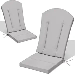 Crestlive Products 50x20 Inch Adirondack Chair Cushions Set of 2 Outdoor Rocking Chair Cushions Water Resistant High Back, Light Gray