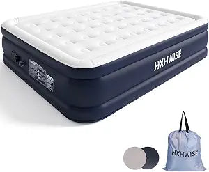 Air Mattress Queen with Built-in Pump, 19" Raised Height, 800 lbs Capacity, 3-Min Fast Inflation, Puncture-Resistant Inflatable Mattress with Storage Bag  Ideal for Guests, Camping & Travel