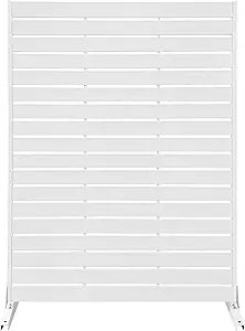 HDPE Outdoor Privacy Screen 72" H x 47.2" W Freestanding Room Divider with Metal Base, Weatherproof Waterproof Sunscreen Rustproof Partition Screen for Patio Backyard Pool Balcony, White