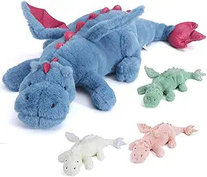 Weighted Dragon Stuffed Animal 5 lb, 35.4 Inch Large Dragon Plush Pillow with Glass Beads and Cotton Filling, CPC Tested Weighted Stuffed Animal for Kids and Adults, Bedtime and Gifts