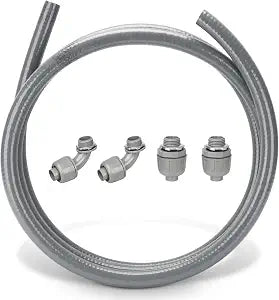 1/2 Inch 10 ft Liquid Tight Conduit Kit, Flexible Electrical Conduit Kit