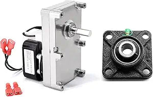 Criditpid PU-047040 Auger Motor & PU-UCF204-12 Auger Bearing for Englander 25-PDVC, 55-SHP10, 25-PDV Pellet Stoves, 1 RPM Counter Clockwise Auger Motor with Auger Bearing, 1 Pairs.