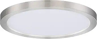 Maxim Lighting Chip 9" Flush Mount | Satin Nickel Finish | White Pc Shade | Transitional Flush Mount | Ideal for Bedrooms, Hallways & Entryways | Dimmable Wet Rated | 57594WTSN