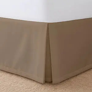 Box Pleated Styling Dust Ruffled Easy Fit Tailored Drop, Luxury Bedding Wrinkle, Fade, Stain Resistant 1800 Ultra-Soft Microfiber Box Pleated Bed Skirts King 16 Drop, Taupe Solid