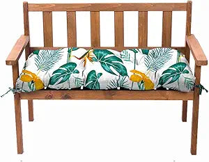 Outdoor Bench Cushions, Garden Waterproof Bench Cushion, Bench Cushions Patio Loveseat,Tufted Chair Pad 4120 in Replacement Seat Pad Cushion (Green Leaf, 41x20Inch)