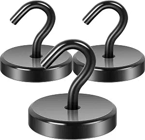 Neosmuk Magnetic Hooks Steel Tube Design for Cruise,170lb+ Black,3 Pack