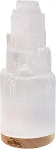 Himalayan Glow Selenite Crystal Lamp 20 cm, Hand Curved Moroccan Charging Station, Crystals and Healing Stones, Electric Cord with Dimmer Switch For Home Decor & Spiritual Protection 4-7 Lbs