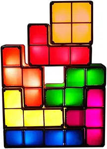 7 PCS Stackable Night Light 3D Puzzles Toy 7 Colors Magic Blocks Induction Interlocking LED Novelty Desk Lamp Lighting DIY for Teens and Adults Home Deco Great Gift for Birthday