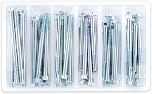 M6 8MM HEX FLANGE BOLT ASSORTMENT 60 PIECE KIT