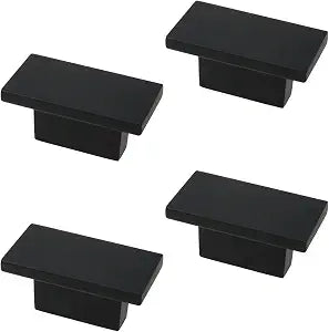Mcredy Black Drawer Knobs, Zinc Alloy Rectangle Cabinet Pulls, 4Pcs