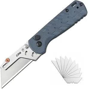 CJRB Boxer Folding Utility Knife, 10PCS Razor Blades, Quick Change Blade