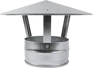 Vent Systems 6" Inch Round 360 Vent Cap - Galvanized Metal Rain Cap - House Exhaust Roof Cap for Perfect Insulation - Exhaust Ventilation Cover - Top Chimney Cap, Flue Pipe Cover