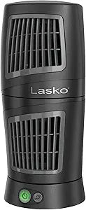 Lasko 12" Twist-TopΓ 3-Speed Portable Tower Table Fan Widespread Oscillation for Bedroom, Office, Black, 4911
