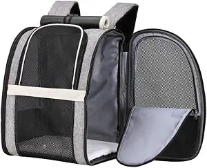 Texsens Pet Carrier Backpack with Window Blind for Small Cats Dogs, Ventilated Design, Safety Straps, Buckle Support, Collapsible, Designed for Travel, Hiking, Winter Outing, Outdoor, Go to Vet
