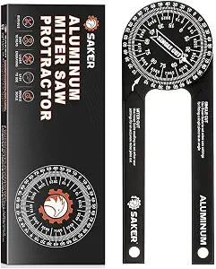 Saker Miter Saw Protractor 7-Inch Aluminum Protractor Angle Finder Black