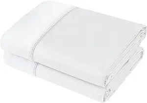Flat Sheet Only 2 Pack,Queen Size 400 Thread Count 100% Egyptian Cotton Flat Sheet - Wrinkle, Fade, Stain Resistant (White,Queen,2Pack)