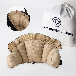 Rococo, Margaret The Lace Edition, Back Cushion, Pet Stroller Cushion, Rear Cushion, Cozy and Protective, Filling Empty Space, Multi-Dog Owner Cushion, Cushion for Empty Rear Space (Trench Beige)