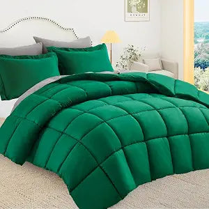 Queen Size Comforter Set, Reversible 3 Pieces Lightweight Soft Bedding Set for All Season, Premium Bed in a Bag Includes 1 Comforter (90"x90") and 2 Pillowcase (20"x26")