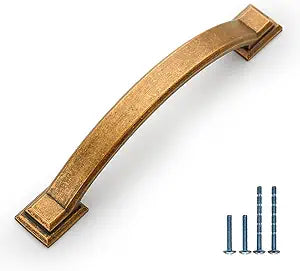 10 Pack Antique Brass Cabinet Pulls 4 Inch Kitchen Cabinet Handles Kitchen Handles for Cabinets Antique Drawer Pulls Retro Dresser Pulls Cupboard Handles