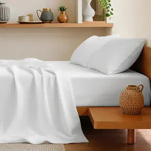 SONORO KATE 100% Egyptian Cotton Sheets King Size - 600 Thread Count Sheets, Ultra Soft Breathable Sheet Sets, Hotel Quality Sateen Weave, 16" Deep Pocket - 4 PC (White,King)