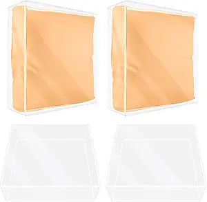 LANIAKEA 4 PCS Plastic Sofa Cushion Covers 28x28x9 Inch PVC Waterproof Couch Covers Clear Furniture Sofa Seat Slipcover for Against Cat Dog Clawing Scratching