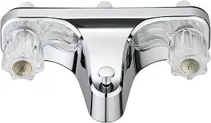 Off-Set Mobile Home Tub/Shower Faucet, Chrome Finish, Acrylic, 2-Handle Design