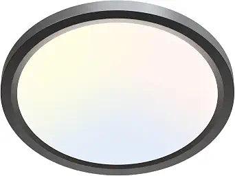 zemty LED Ceiling Light Fixture, 6.5-Inch 12W 1200lm Small Flush Mount Light, Adjustable 3000K 4000K 6500K Color Temperatures, Round Flat Recessed Lamp for Kitchen Closet Hallway Laundry, Black