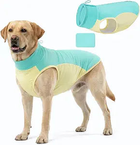 KYEESE Dog Cooling Vest, Lightweight Shirt with Insert Cooling Pad, Sun Protection Summer Heat Relief Outfit for Medium Large Dogs, Reflective Dog Clothes for Outdoor Walking, Blue, 2XL