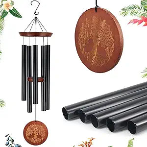Wind Chimes for Outside,Outdoor Wind Chimes for Mother & Grandma - Large Garden Hanging Decor with Tree of Life Engraving, Perfect for Yard, Home, Christmas, Birthdays