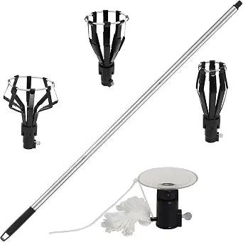 12FT Light Bulb Changer for High Ceilings with Suction Cup & 3 Baskets Cage