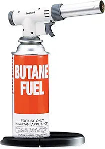 Iwatani PRO2 Culinary Professional Kitchen Butane Torch | Adjustable Flame Shape Strength 2700 F | Sous Vide Crme Brulee Pastries | Anti-flare | Incl. Stabilizing Stand | Butane Fuel Not Included