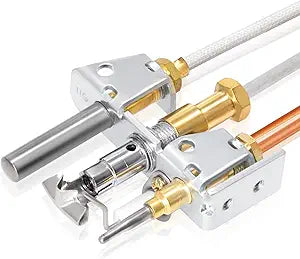 Hiorucet Natural Gas 446-510A Pilot Assembly for Heat N Glo, Heatnglo, Royal Gas Fireplaces, SRV446-510A NG Heat-N-Glo Pilot Assembly Replacement Parts with Thermopile, Thermocouple and Pilot Tubing.