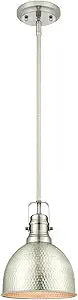 Westinghouse Lighting 6345500 Madras One-Light Indoor Mini Pendant, Hammered Brushed Nickel Finish