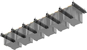 Ultrawall Overhead Garage Storage Racks for Bins, Ceiling Storage Rack Garage Hanging Organizer for Totes with Adjustable Width, Heavy Duty Ceiling Container Bin Rack (7 Pack, 6 Bins)