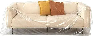 Magicheap Plastic Couch Cover 2 Pack, 150" H x 47" W, Clear