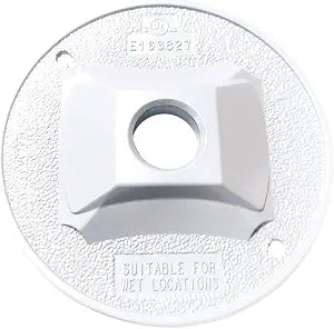 Sigma 14381WH Weatherproof 1/2" 1 Hole Round Lamp Holder Cover, White