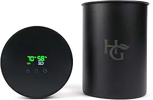 Herb Guard Auto-Cure Smart Jar and Vacuum Seal Curing Jar with Built In Hygrometer (2 Liter) Curing Kit & Child Resistant Container Keeps Herbs and Serving Spices Fresh for Months