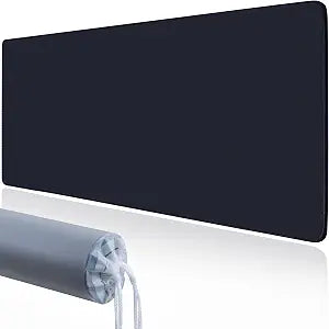 Armindou Large Gaming Desk Mouse Pads, XXL 35.4 x 15.7In Computer Desk Cover Matt for Desktop Keyboard and Mouse, Big Office Pad Protector Mats, Black Extra Large Mousepads, Anti-Slip Rubber Base