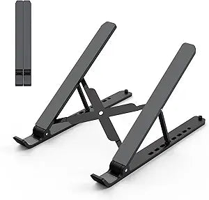 Tonmom Laptop Stand for Desk, Adjustable Laptop Riser, Black