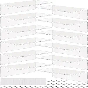 Vinsot 12 Pack Acrylic Floating Shelves 12 Inch Clear Acrylic Shelf Wall Display 4 mm Thick Invisible Book Shelves for Bedroom, Living Room, Bathroom, Office
